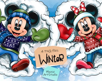 冬、ミニー PNG、ミッキーマウス PNG、スノーボール、昇華