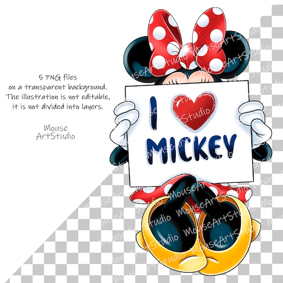 バレンタインデーのミニーマウスとミッキーマウスのクリップアート