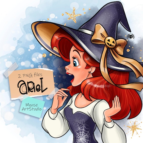 リトルマーメイドのアリエル PNG、魔女、ハロウィン、昇華デザイン