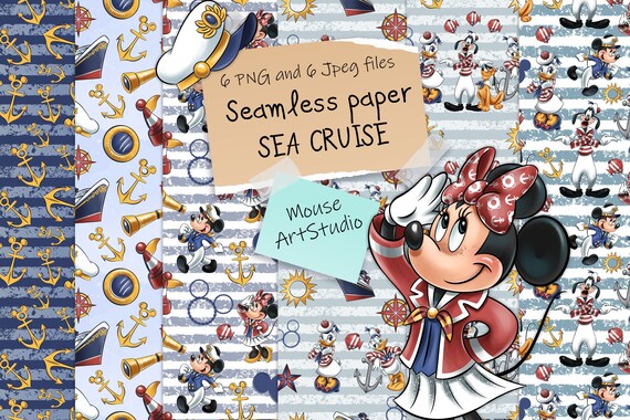 Sea Cruise, Decorative Paper, Mickey And Minnie Mouse, Donald And.