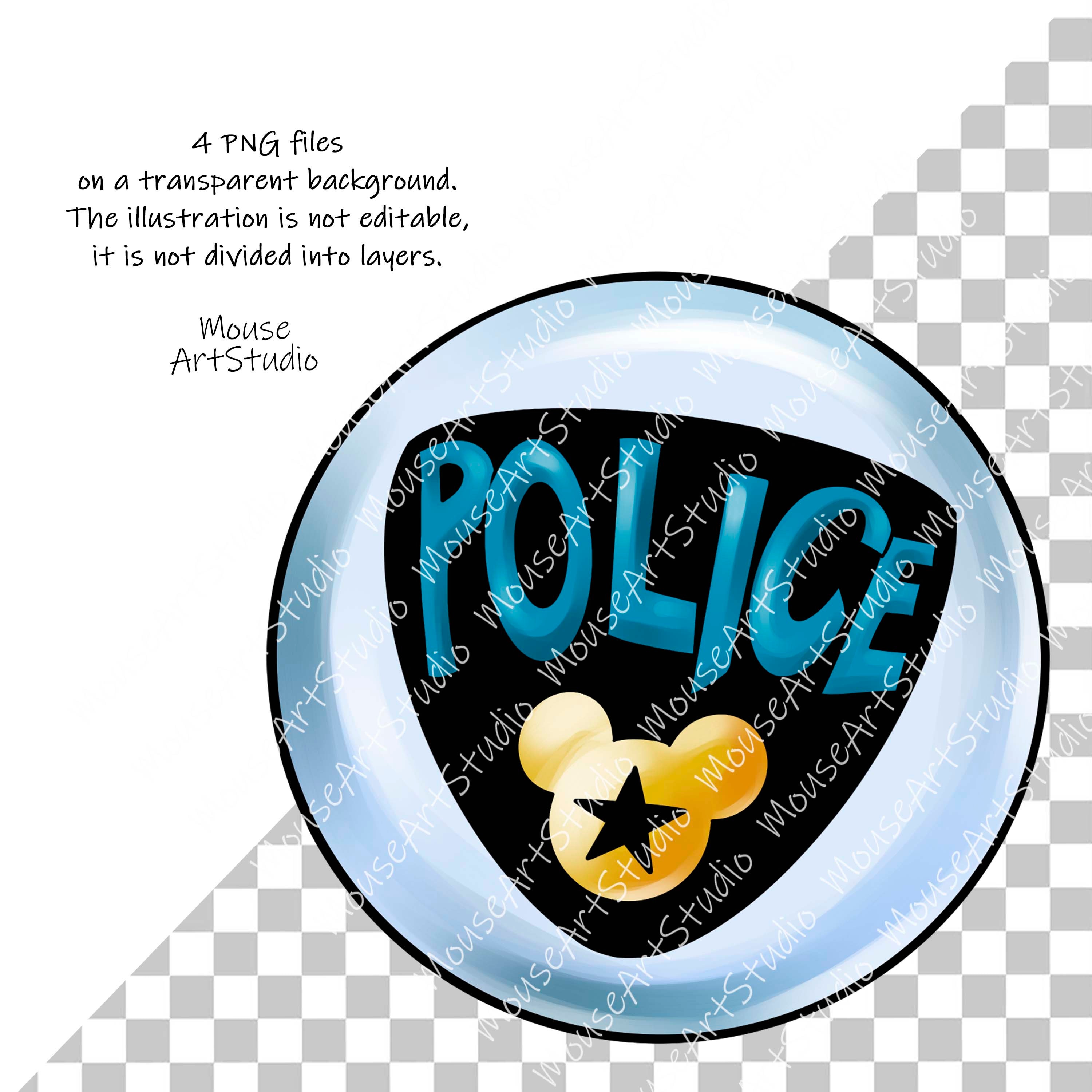 ミッキーマウス PNG、警察、昇華デザイン、デジタルイラスト、即時