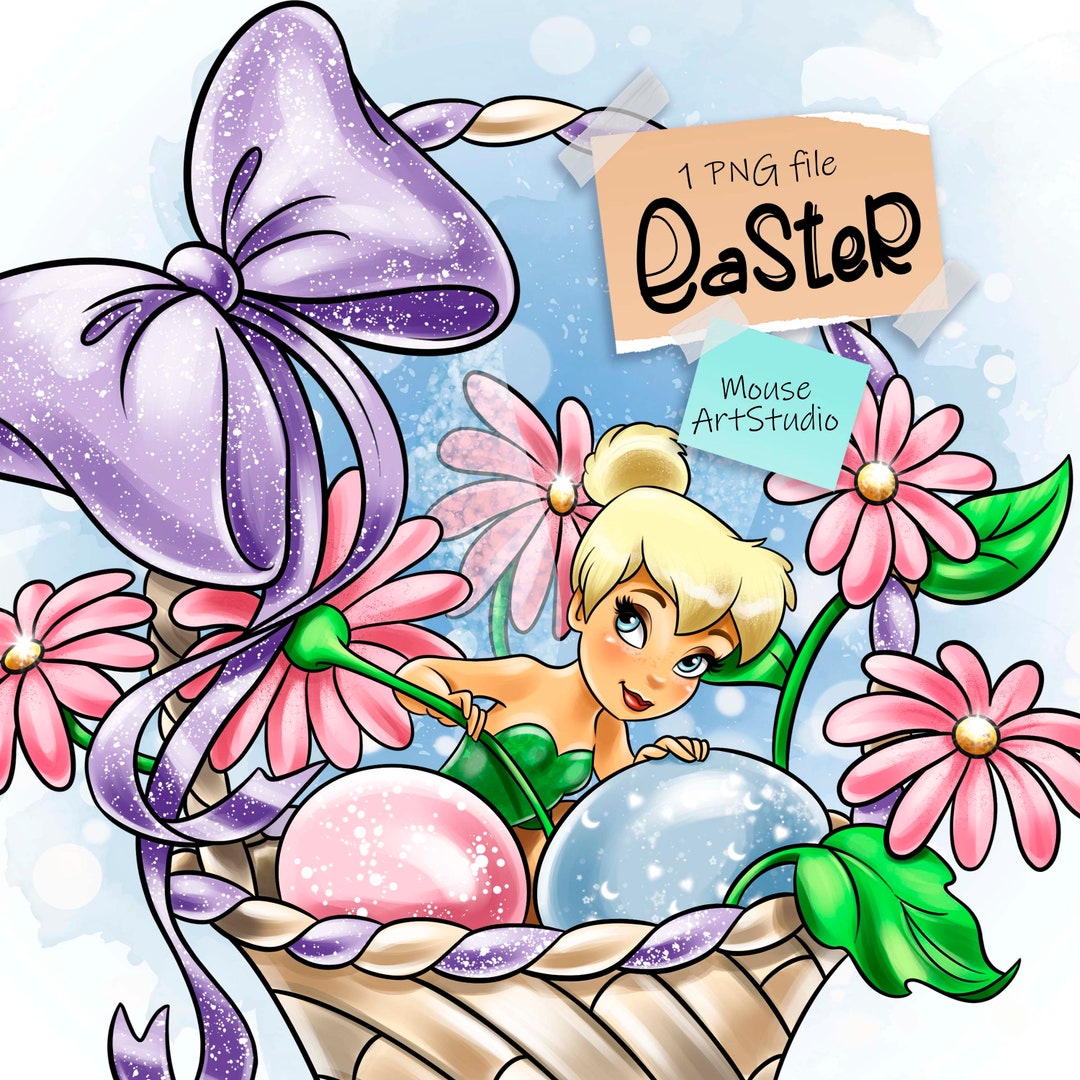 Happy Easter, Tinker Bell, Sublimation Design, Digital Illustration