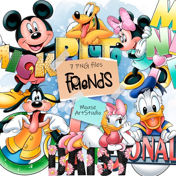 ミッキーマウスとその仲間たち、昇華デザイン、デジタルイラスト、即時