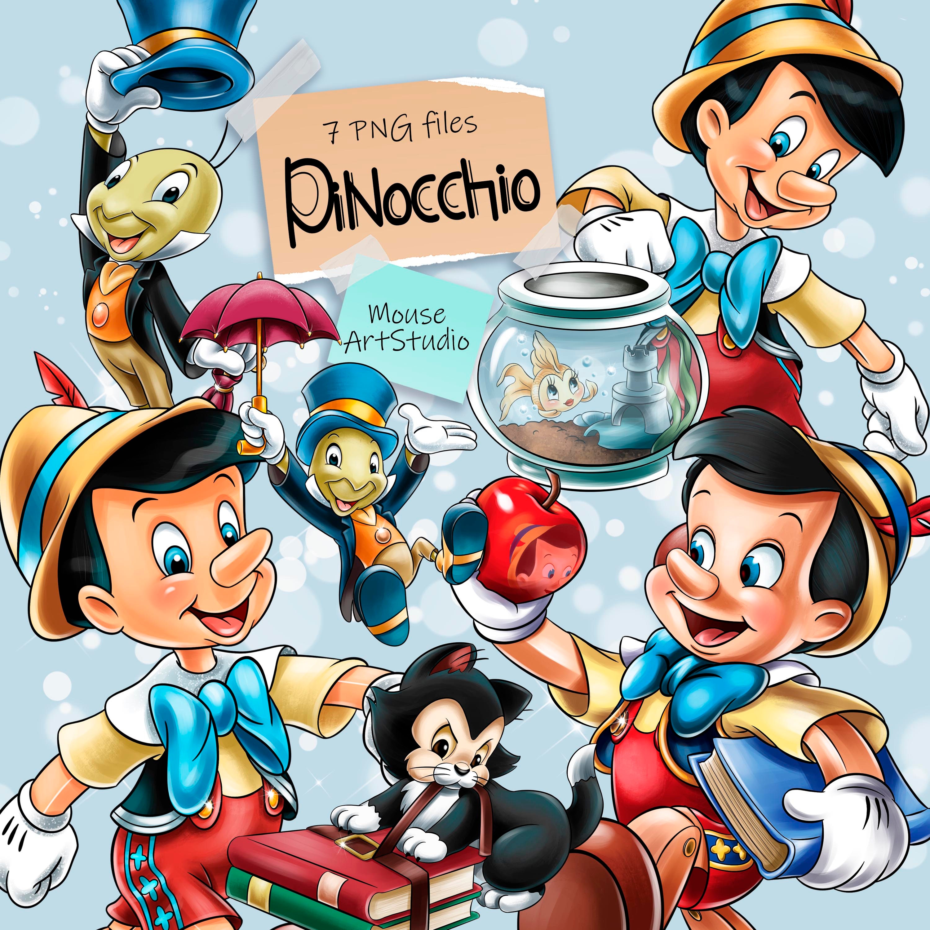 5000枚限定 セル画☆ピノキオ Pinocchio ジミニー・クリケット
