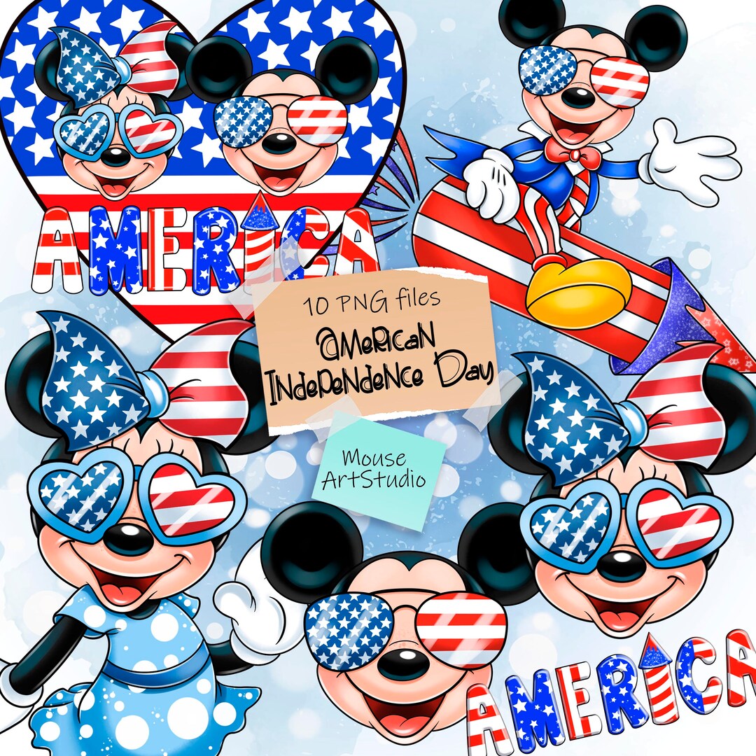 アメリカ独立記念日、ミッキーマウス、ミニーマウス、昇華デザイン