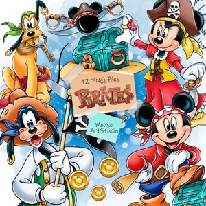 Pirates, Mickey Mouse and his friends, Sublimation Design, Digital illustration, Instant Download