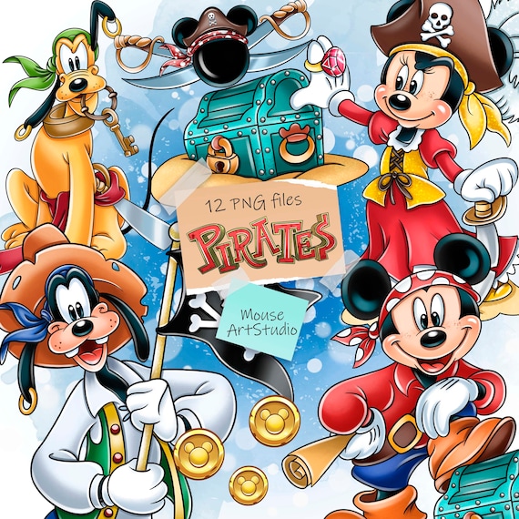 Pirates, Mickey Mouse and His Friends, Sublimation Design, Digital