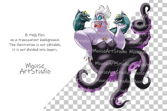 Ursula, the Evil Witch, Octopus, Sublimation Design, Digital