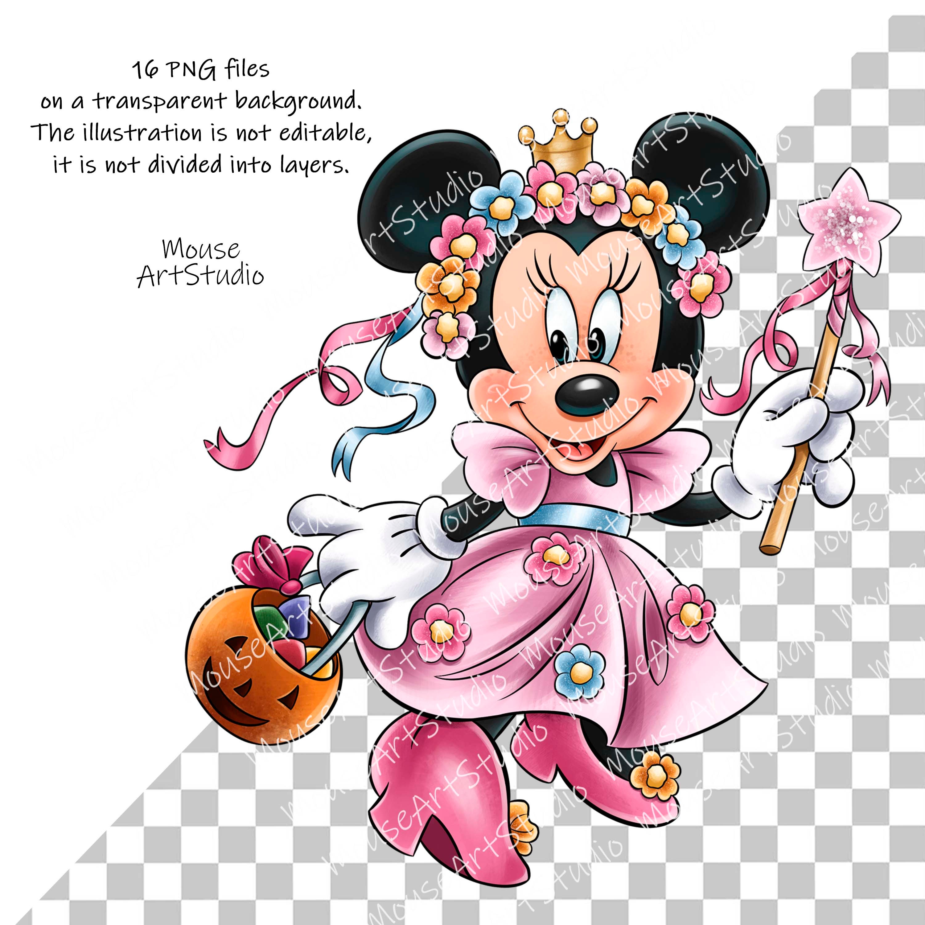 ハロウィン、ミニーとミッキー、ドナルド、デイジー、グーフィー、魔女