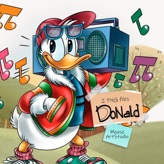 ドナルドダック PNG、昇華デザイン、デジタルイラスト、マウスアート