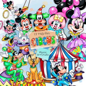 Circus, Mickey and Minnie, Goofy, Pluto, Clowns, Acrobats