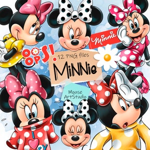 Cute Mouse, Minnie Mouse, Sublimation Design, Digital Illustration, Instant Download