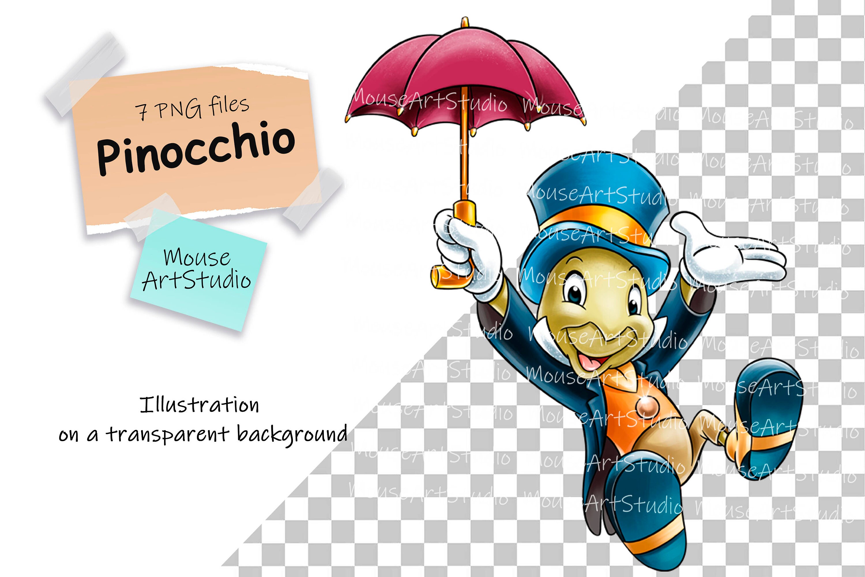 CFK87 未使用品 キムデザインスタジオ The New Old ピノキオ ピノキオ PNG、木製人形、ジミニー クリケット、昇華デザイン