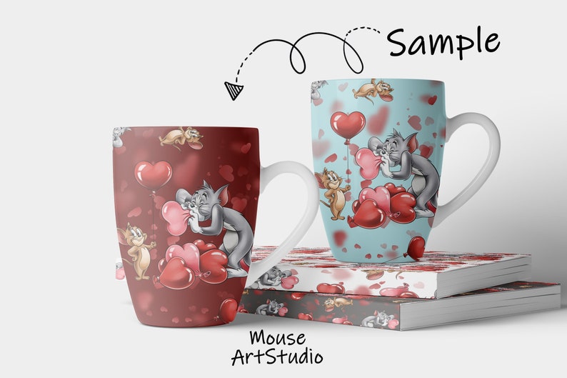 Digital Paper Tom and Jerry Valentine's Day Decorative - Etsy