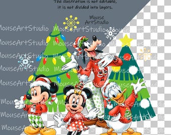 ミッキー、ミニー、ドナルド、グーフィー、クリスマス、昇華デザイン