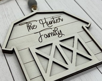 Ornament SVG, Laser Cut File, Glowforge Tested, Barn Ornament SVG, Laser Ready File, Digital Download