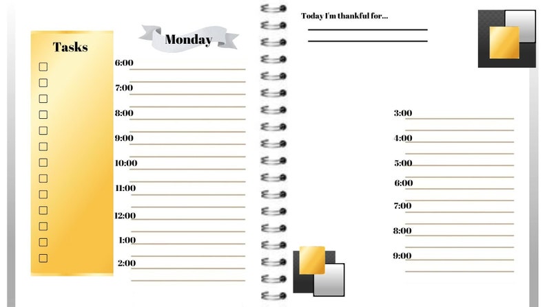 Agenda quotidien numérique Thème Or image 1