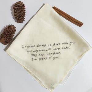 Embroidered Wedding Handkerchief, Personalized Embroidered Wedding Handkerchief,  Wedding Gift to daughter, Mulberry Silk Embroidered,gift