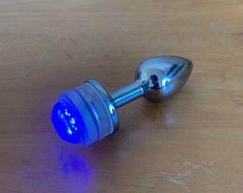RGB LED Light Up Smart Steel Anal Butt Plug toy With Remote Control