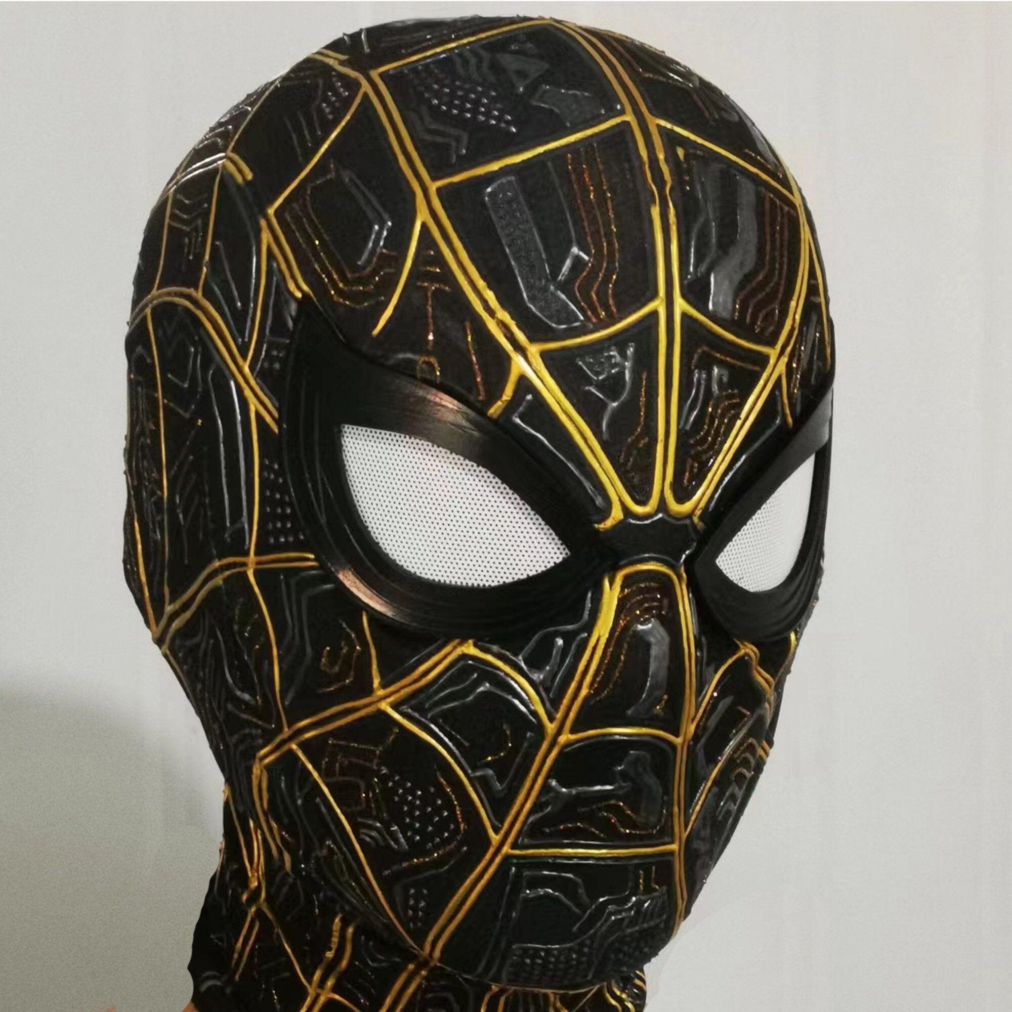 Spiderman Mask Black and Gold Mask Cosplay Mask With Mask Etsy