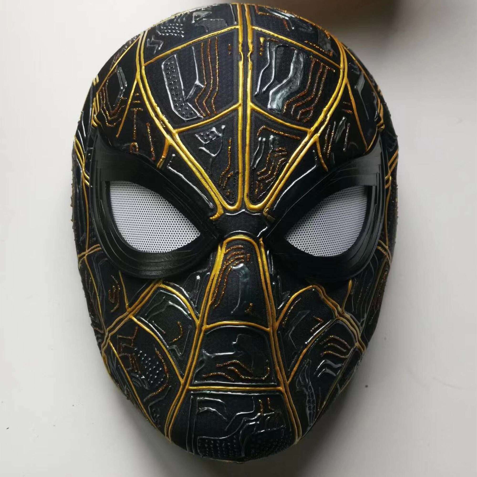 Spiderman Mask Black and Gold Mask Cosplay Mask With Mask Etsy