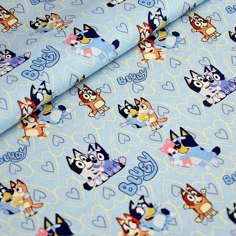 Bluey Fabric Bluey Family Fabric 100 Cotton Cartoon Cotton Etsy UK