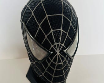 スパイダーマン　マスク　コスプレ　1/1サイズ　 3D シェルマスク　black Customized Sam Raimi Spiderman Mask, Black Spiderman Mask Cosplay