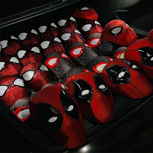 サム・ライミ版スパイダーマンマスク、フェイスシェルと3Dラバーウェブ