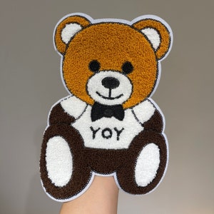 Grote cartoon beer geborduurde naaipatches voor kleding Appliqué decoratie