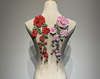 Handmade Multicolor Sequins Flower Patch | Embroidered Floral Applique with Beads | High-End 3D Embroidery for Jackets & Bags