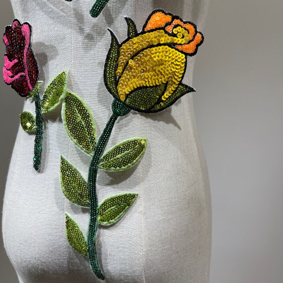 1 pezzo di ornamenti alla moda con paillettes a forma di fiori argento per giacca jeans, toppa termoadesiva per abbigliamento | SHEIN ALIA