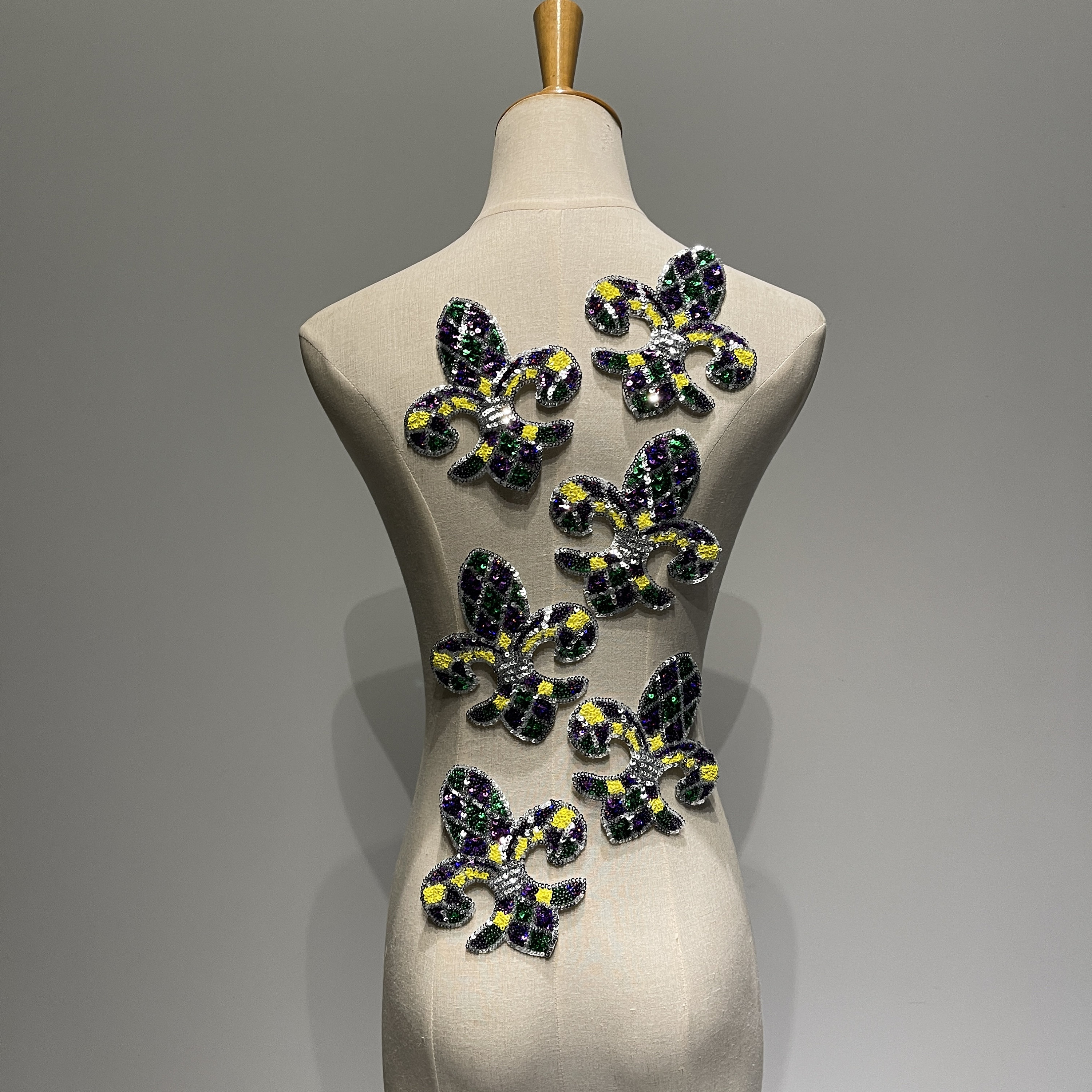 Sequin Fleur De Lis Mardi Gras Embroidery Iron On Patch – Scratch Decor