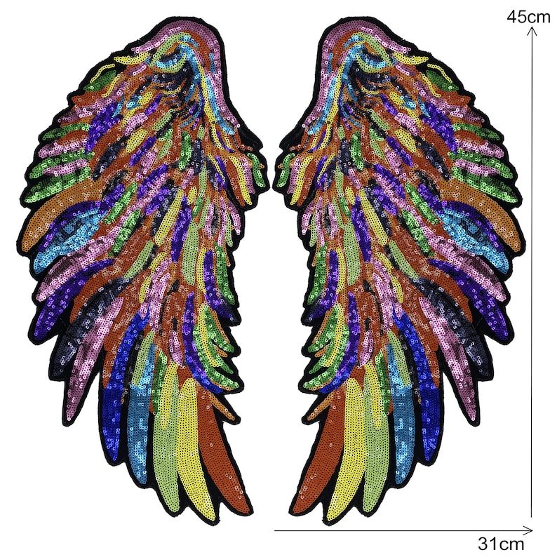 Performance Sequins Angel Wings Multi-color for Vintage Clothes Back ...