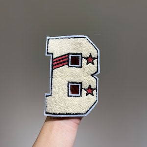 Parche bordado con la letra B con diseño de estrella del ejército. Parches para coser en la parte delantera o trasera de la ropa, vaqueros, chaquetas y sudaderas. Apliques de moda DIY.