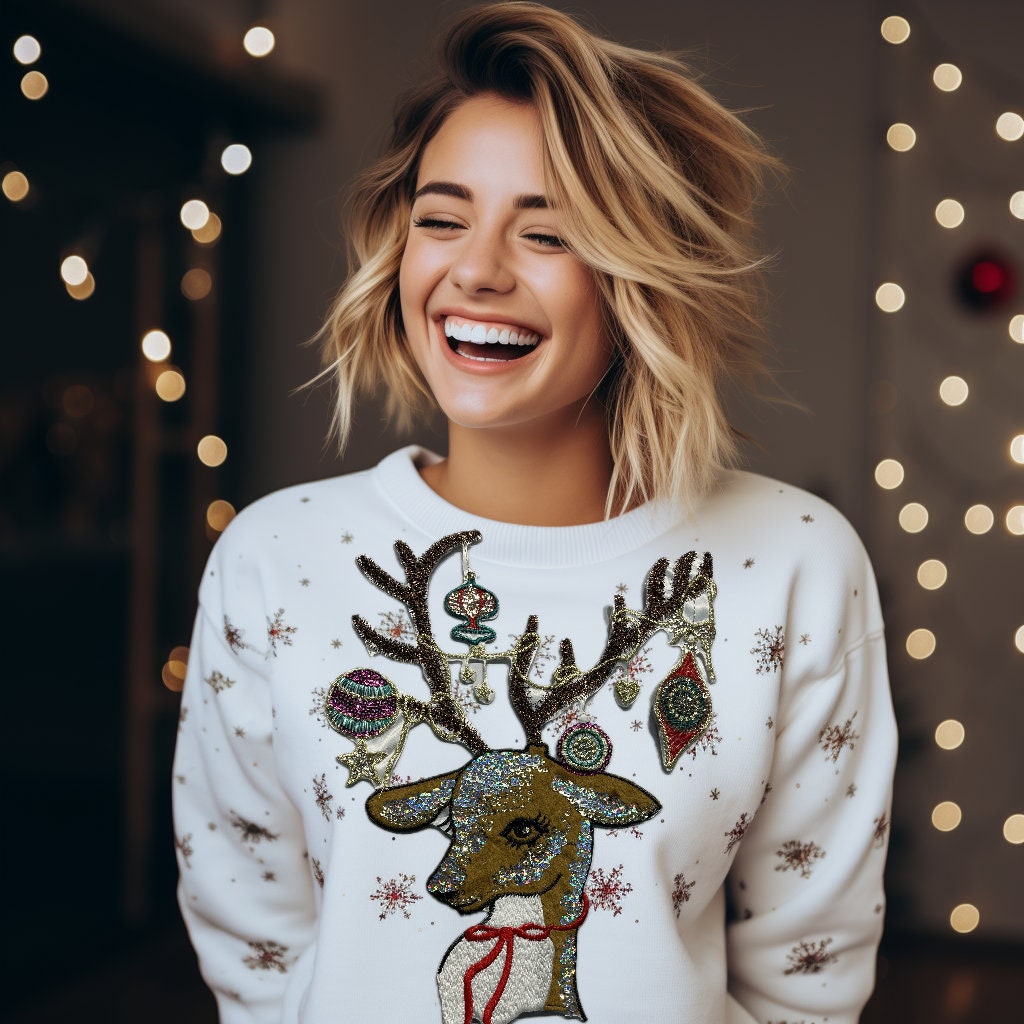 Sequin Xmas Sweater Etsy Canada