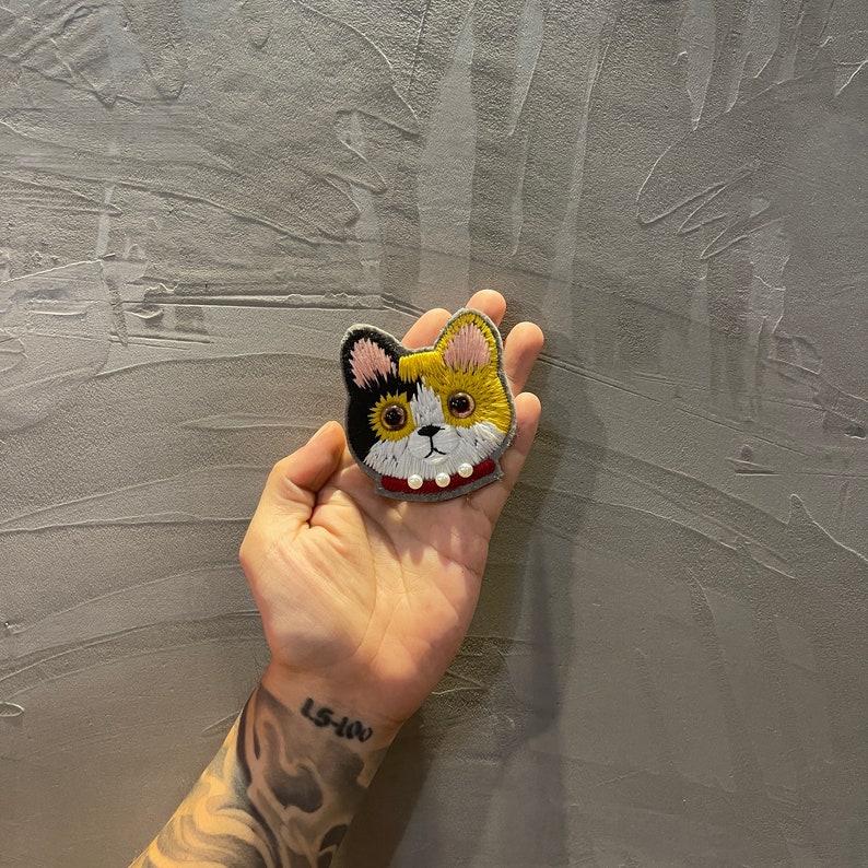 Handmade Cute Kitty Cat Embroidered Patch Exclusive for Etsy