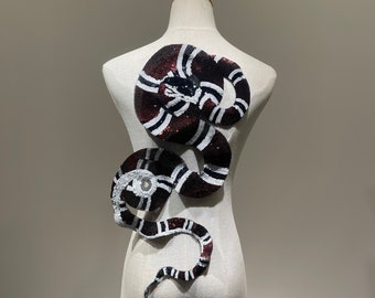 Large sequins Snake patch for back applique
