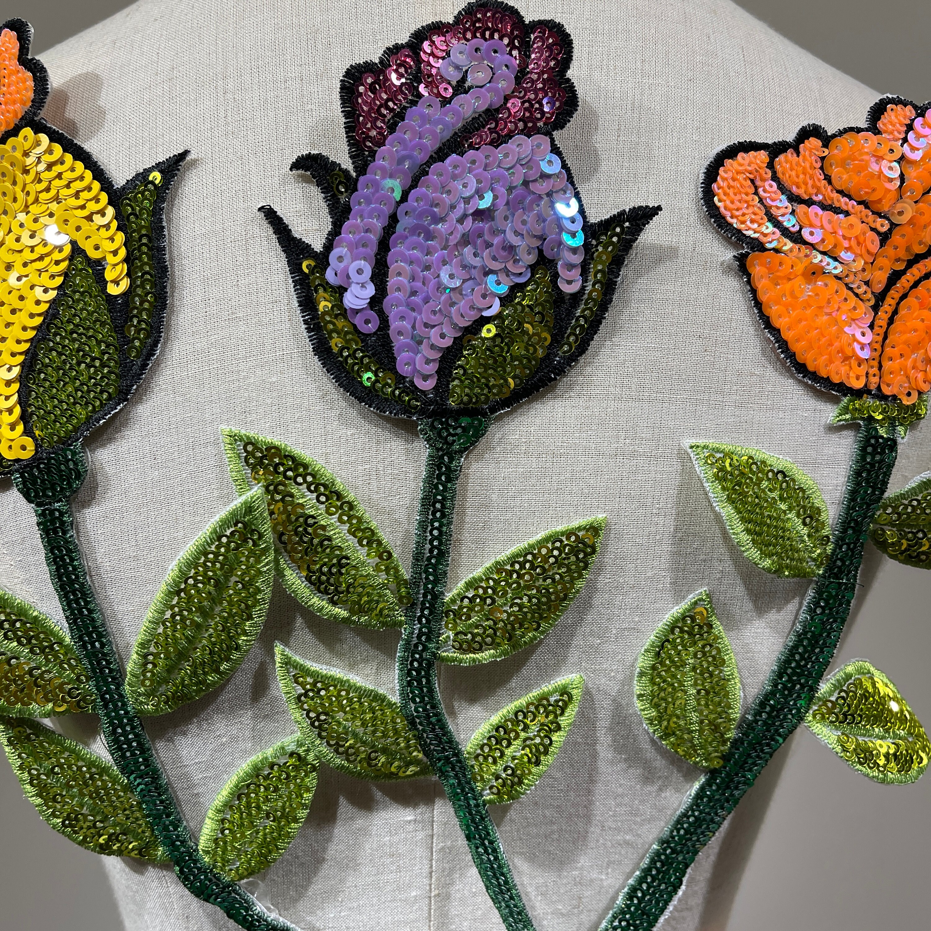 Sequined Rose Flower Iron-on Patch,eye-catching Embellishment for ...