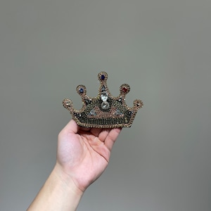 Toppe con corona di strass per applique di abiti di reputazione