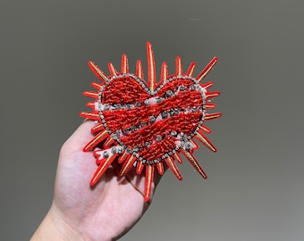 Amor Eterno Sacred Heart Garland, Mexican Tin Door Hanger, Tin