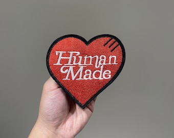 Human Made Embroidered Sacred Heart Iron on patches for Vintage clothes front or Sleeves sew on hoodies Applique denim jackets decoration