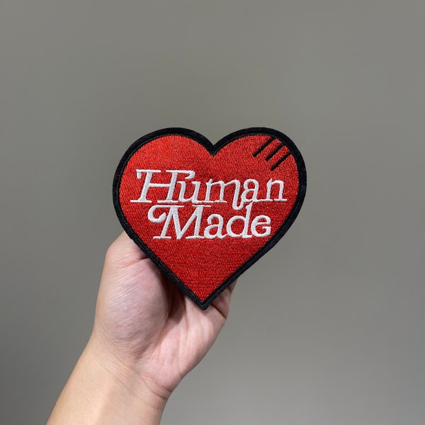 Human Made Embroidered Sacred Heart Iron on patches for Vintage clothes front or Sleeves sew on hoodies Applique denim jackets decoration