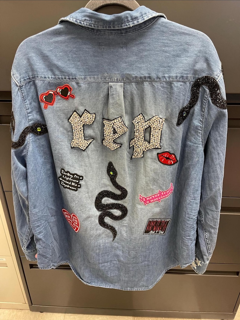 Gold Sequin Snake Patch - Reputation Inspired- Rhinestone Snake ...