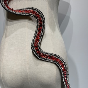 Taylor Red Sequin Snake Patch Reputations Concert Inspired Rhinestone Snake applique for the Eras tour outfit image 3