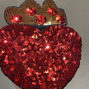 Grand écusson sacré-coeur paillettes rouges à coudre image 10