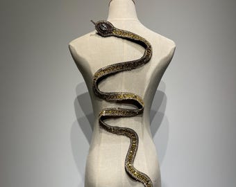 Gold Sequin Snake Patch - Reputation Inspired- Rhinestone Snake Appliqué for dance costumes ideas
