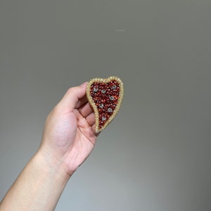 Small Vintage Baroque Handmade beads Sequins heart sew on patches Rhinestone Applique for clothes embroidered patch