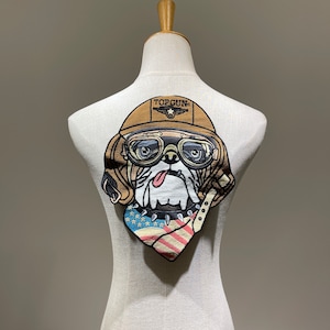 Embroidered American Georgia bulldogs pilot sew on patch for clothes back or denim Jackets and costume Applique Warrior badge decoration