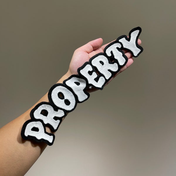 Property long English white letter for clothes Applique DIY embroidered patch Decoration