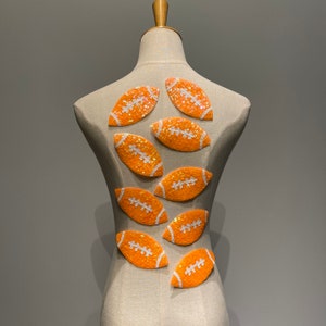 Cleveland orange sequins football iron on patch for football mom shirt Applique